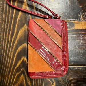 Fossil Red and Orange Wristlet Wallet